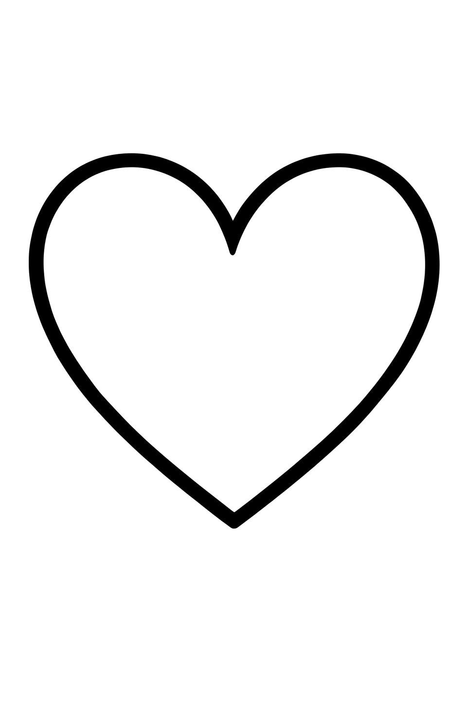 A large empty outline heart